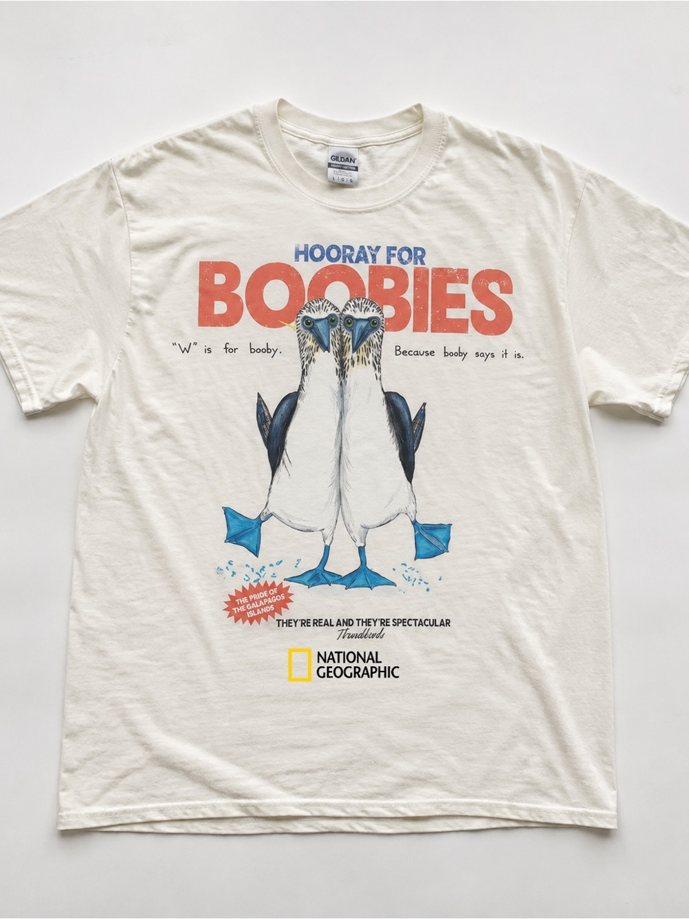 Gildan White National Geographic 'Hooray for Boobies' Graphic Tee